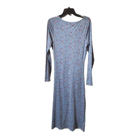 𝅺velvet Torch Womens Blue Floral Long Sleeve Bodycon Maxi Dress - Picture 3 of 10